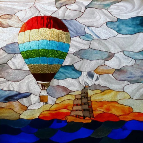 Frosted Stained Glass Film, Customized Art Deco Design, Color Static Cling Sticker,Home Decor Foil, Window Treatment