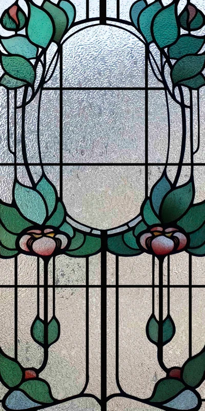 Custom Size Stained Glass Window Film Frosted Privacy Static Cling Retro Prairie Style Stickers Shower Kitchen Home Decor Flower