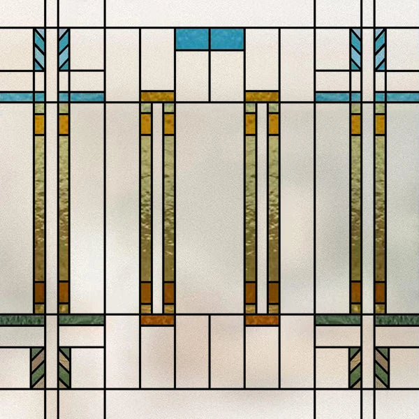 Window Film Frosted Stained Glass Films,Customized Art Design Prairie Static Cling Sticker,Home Decor Foil Window Treatment