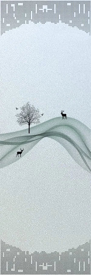 Custom Size Window Glass Films Window Film Static Cling Frosted Tree Mountain Posters For Bathroom Door Kitchen Office Home