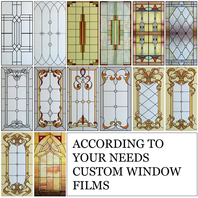 Window Film Frosted Stained Glass Films,Church Static Cling,Privacy Films,Door Sticker,for Kitchen Office Home Decor Customized
