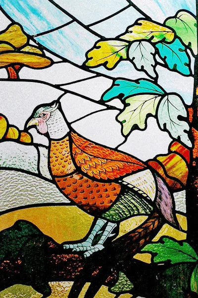 Window Film Stained Glass Stickers,Custom size Static Cling,Frosted Privacy Print Bird,Peacock,Heron,Owl,For Window Home Decor