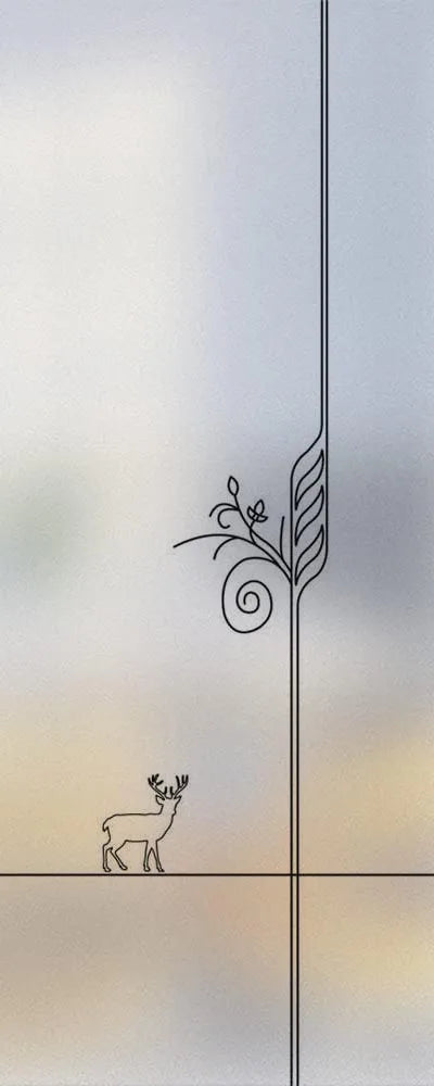 Custom Size Stained Glass Window Film,Frosted Privacy, Static Cling, Door Sticker,Kitchen and Bathroom, Tree Home Decor