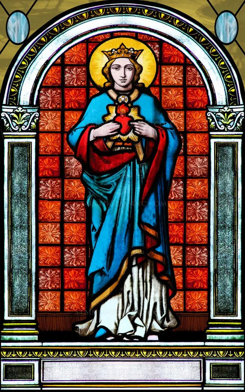 Custom Frosted Stained Glass Window Film, Static Cling ,Church Jesus Christ Blessed Mary Stickers, Window Treatment, Home Decor