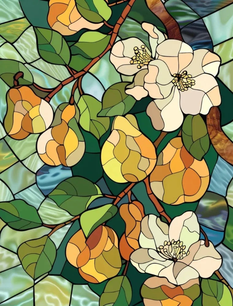 Stained Glass Window Film, Frosted Window Film, ,Privacy,No Glue, Static Cling, Home Decorative Flower