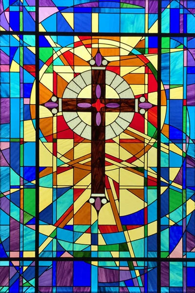 Window Film Stained Glass Stickers,Custom size Static Cling Church Style Privacy Films Door Sticker Kitchen Office Home Decor