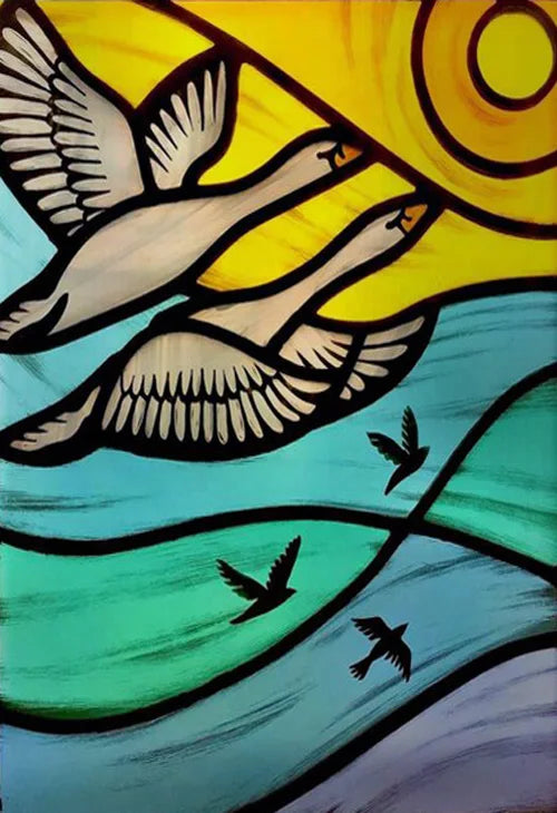 Window Film Frosted Stained Glass Films,Customized Privacy Static Cling,Retro Colorful Stickers Home Decor Bathroom Skylight