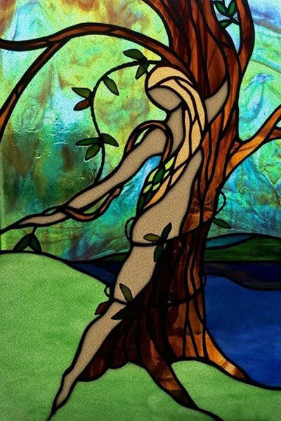 Custom Size Stained Glass Stickers,Static Cling,Frosted Privacy Print Tree, Window Door, Home Decor