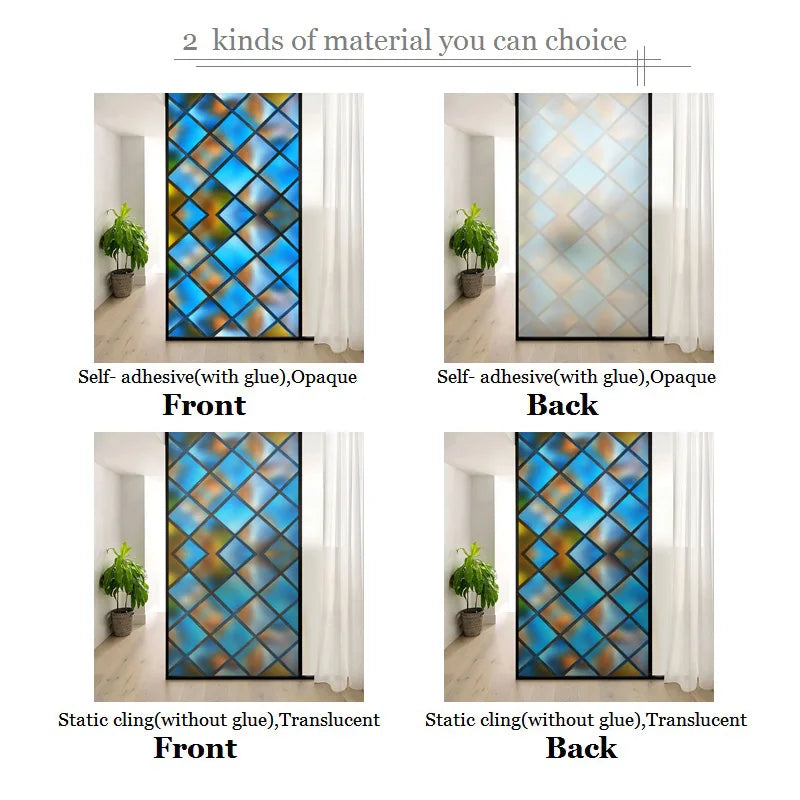 3D Red Square Window Film Print Sticker, Cling Stained Glass Films, Privacy Films, Door Sticker, Office, Home Decor, Customized