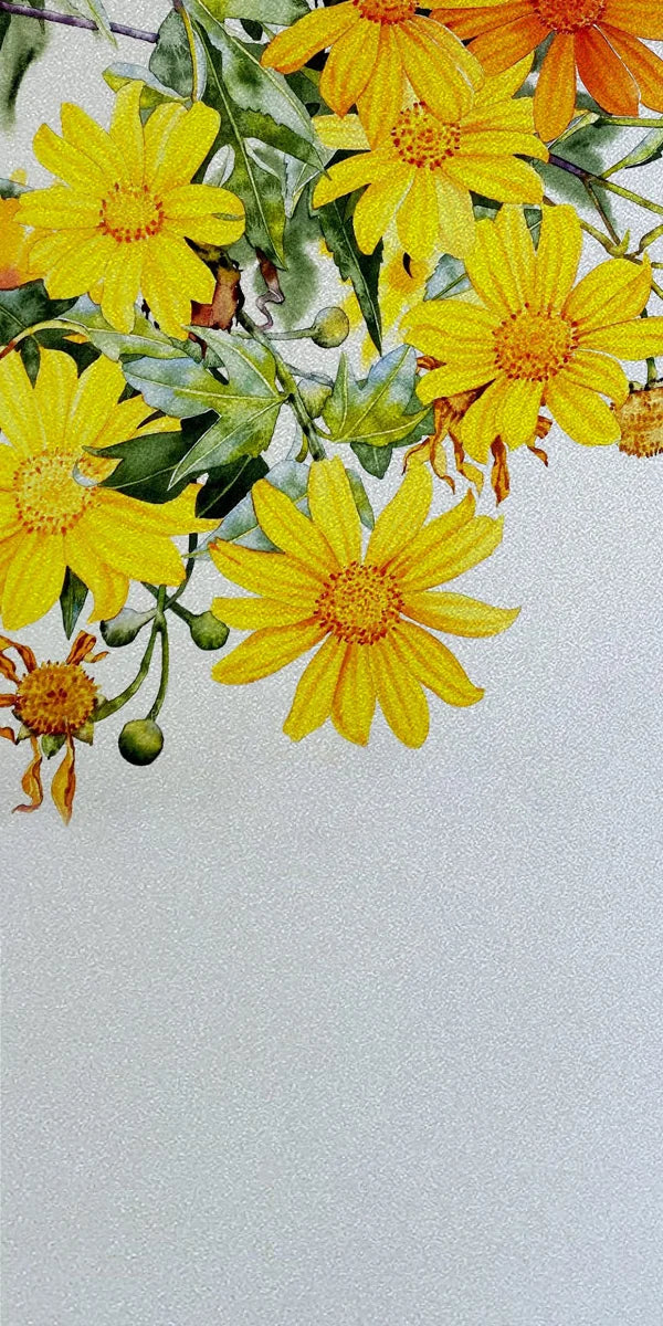 Frosted Stained Glass Window Film, Static Cling, Privacy Films, Flower Door Sticker, Kitchen, Office, Home Decor, Customized