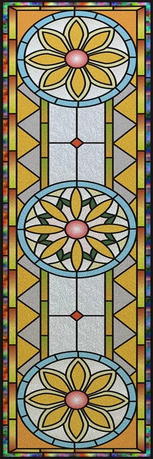 Frosted Stained Glass Window Film, Customized  Static Cling,,Privacy, European Style ,For Office, Bathroom Home Decor
