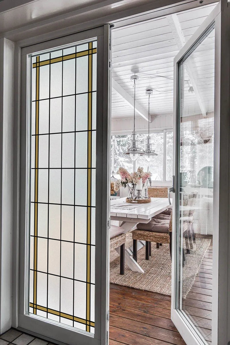 Stained Glass Window Film Transparent/Frosted Glass Sticker Static Cling Prairie Scottish for thin long Glass Door Anticollision