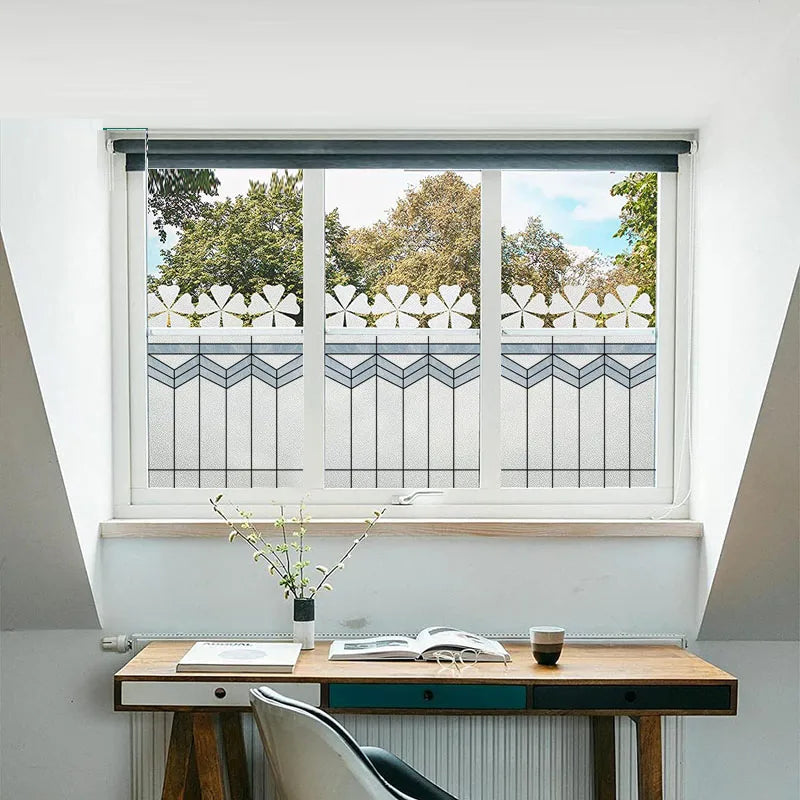 Custom size Window Film Stained Glass Films Square Window Sticker Retro Privacy Frosted Static Cling Home Decor  for Glass Door