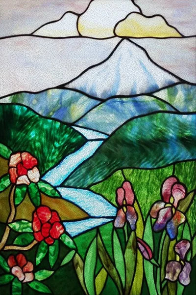 Custom Size Stained Glass Stickers,Static Cling,Frosted Privacy Print Tree, Window Door, Home Decor