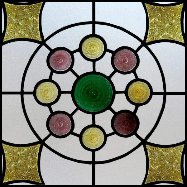 Custom Size Window Film, Stained Glass, Decorative Window Sticker, Privacy Frosted Static Cling, Decal for Glass Door, Office