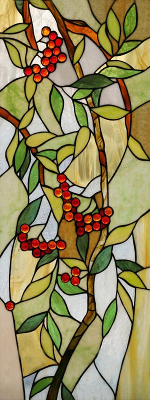 Custom size Stained Glass Films,Flower, Fruit,Tree,Leaf,Bird,Fish Painting Stickers For Bathroom Bedroom Door Office Home Decor