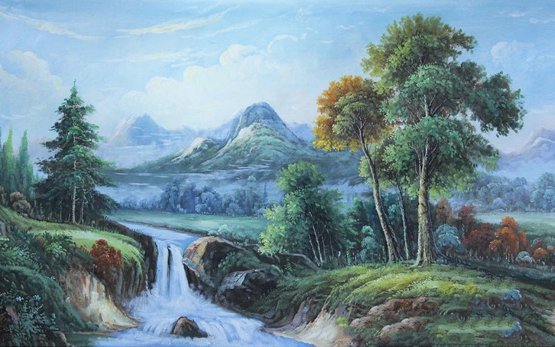 Window Film Stained Glass Stickers,Custom size Static Cling Frosted Privacy, Landscape,Tree Print For Transom Window Glass Home