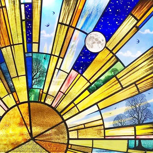 Window Film Frosted Stained Glass Films Static Cling Privacy Films Sun Moon Door Sticker Kitchen Bathroom Home Decor Customized