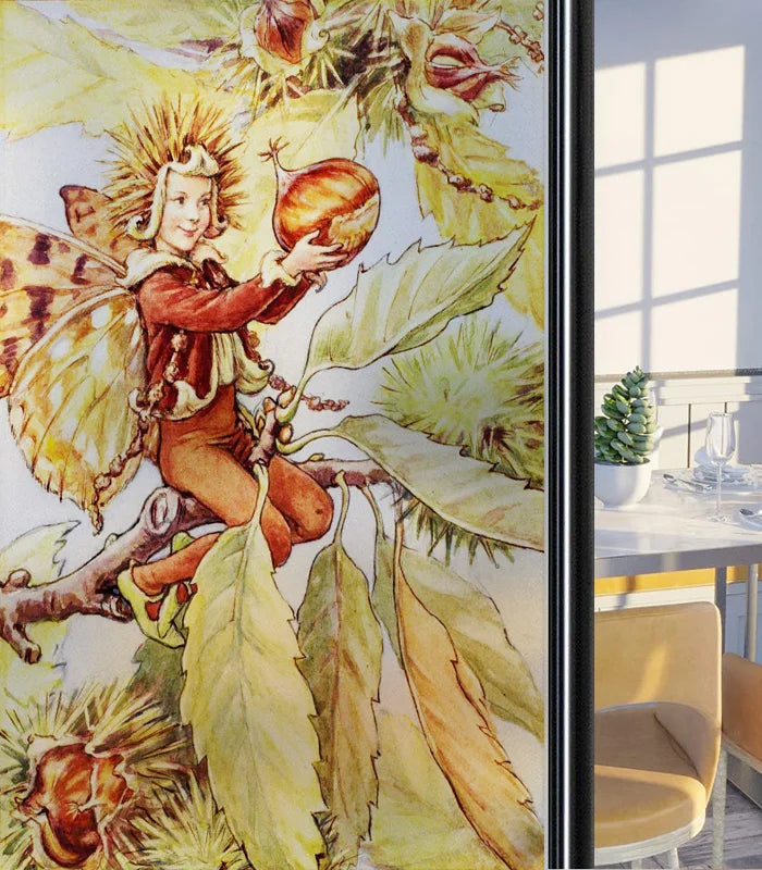 Custom Size Glass Window Film Static Cling Frosted Glass Films Foil Stickers Waterproof For Bathroom Kitchen Door Flower Fairy