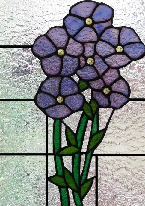 Custom Frosted Stained Glass Film with Floral Rose 3D Design, Static Cling Window Sticker, Removable Privacy Decoration for Home