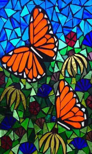 Custom size Glass Films,Stained Glass Stickers Static Cling,Frosted Privacy Print Dragonfly Butterfly for Window Door Home Decor