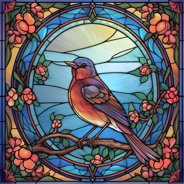 Custom size Window Film Stained Glass Films Frosted Privacy Static Cling Retro Bird Peacock Sticker Bathroom Skylight Decor