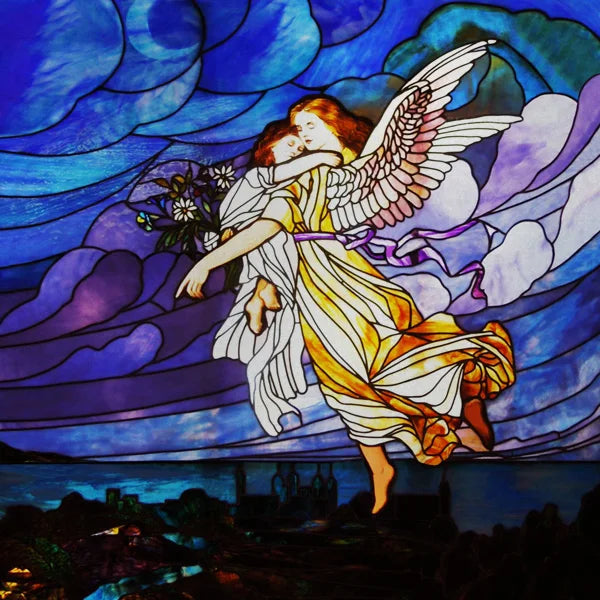 Custom Frosted Stained Glass Window Film,PVC Static Cling Films,Virgin Mary, Jesus Church Decor, Foil Stickers