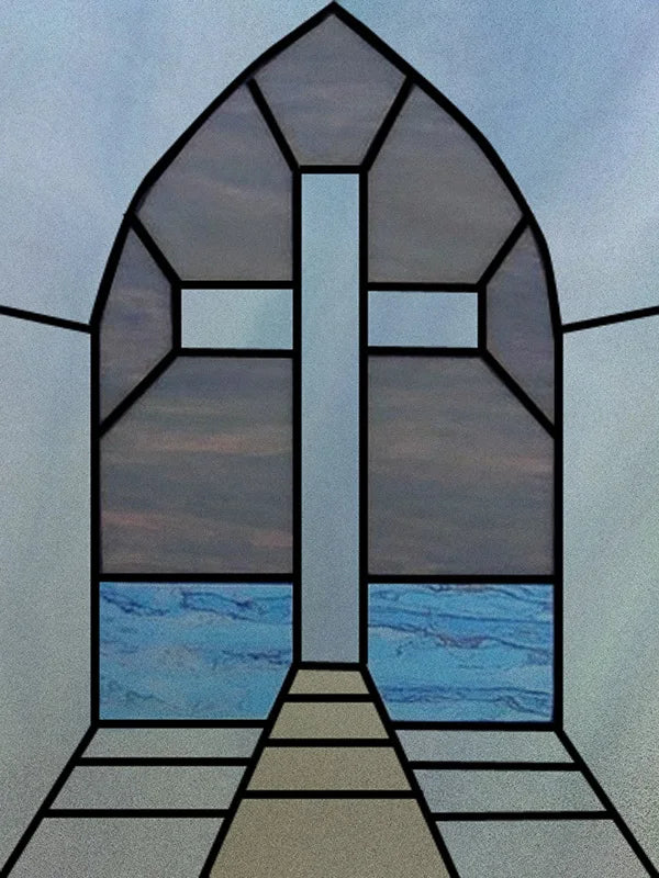 Custom Frosted Stained Glass Window Film,PVC Static Cling Films,Cross Church Decor Foil Stickers