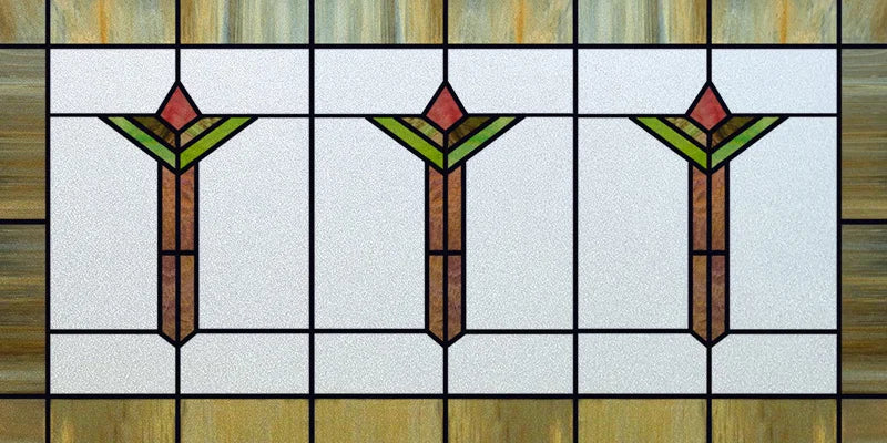 Custom Size Window Film, Stained Glass, Decorative Retro Window Sticker, Privacy Frosted Static Cling, Home Decal