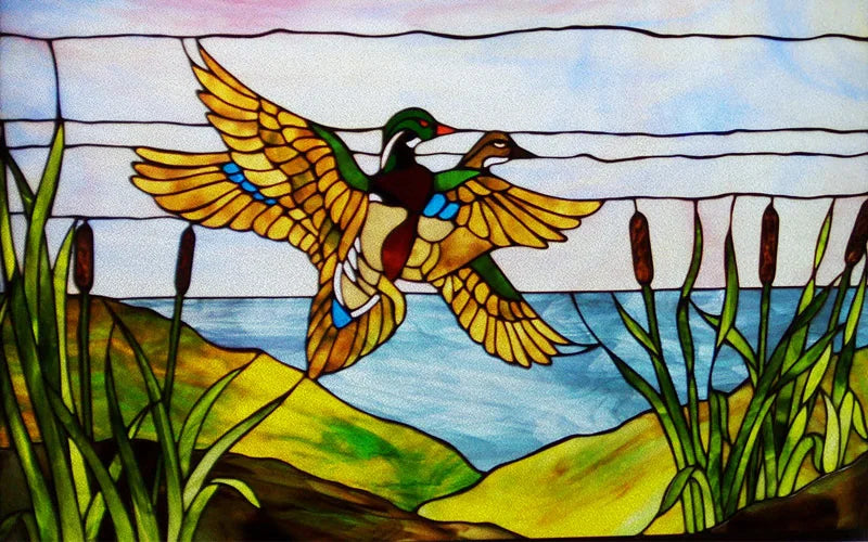 Custom Size Glass Window Film Static Cling Frosted Glass Films Stickers For Bathroom Kitchen Door Birds Heron Parrot Owl