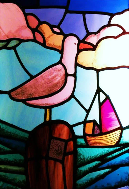 Window Film Frosted Stained Glass Films,Customized Privacy Static Cling,Retro Colorful Stickers Home Decor Bathroom Skylight