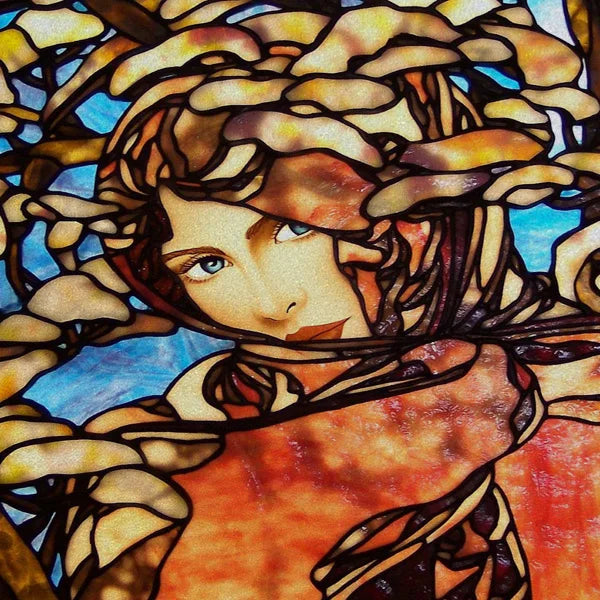 Stained Glass Window Film, Custom Size, Static Cling,Women Jesus Christ Angels Virgin Mary Picture ,Home Decor, Window Treatment