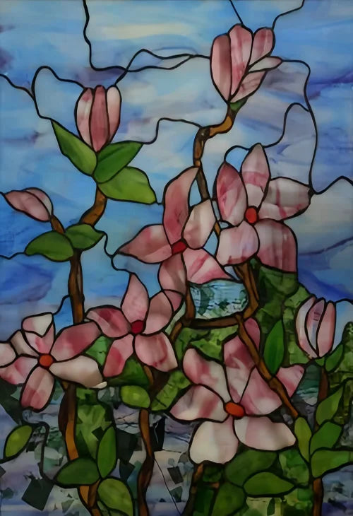 Window Film Frosted Stained Glass Films,Customized Privacy Static Cling,Retro Colorful Stickers Home Decor Bathroom Skylight