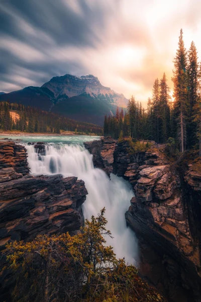 Frosted Stained Glass Window Film, Customized,Scenery,Tree,Waterfall,Static Cling Sticker,Home Decor