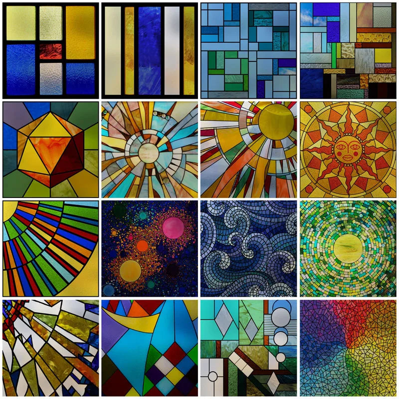 Custom Size Matte Window Film, Stained Glass, Decorative UV Window Sticker, Privacy Frosted Static Cling, Decal for Glass