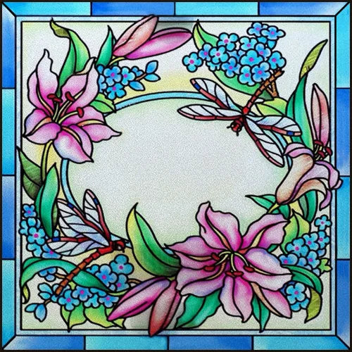 Frosted Stained Glass Film, Customized Art Deco Design, Color Static Cling Sticker,Home Decor Foil, Window Treatment