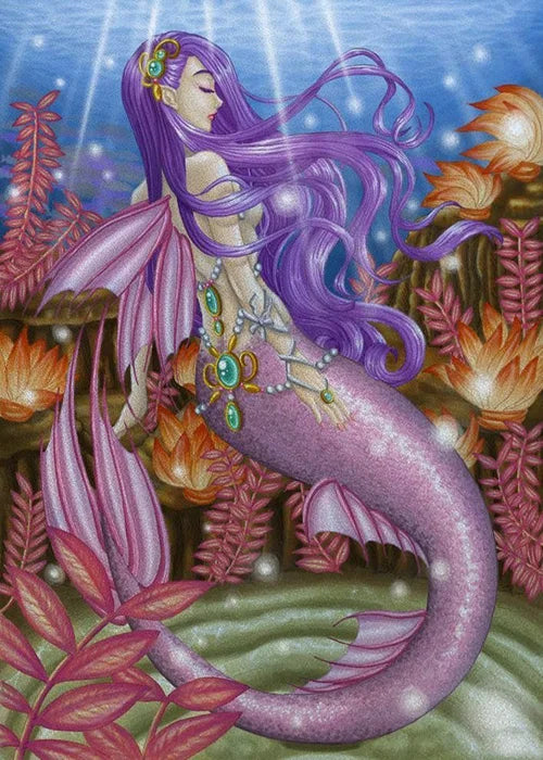 Custom Size Window Stained Glass Films,Mermaid with long hair Picture,Stickers For Bathroom Bedroom Door Office Home Decor