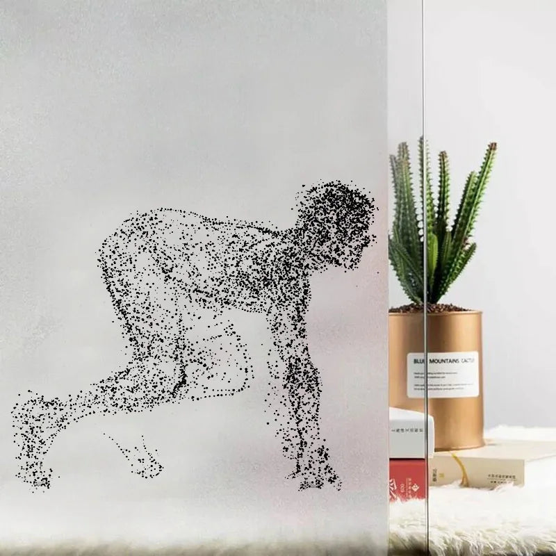 Custom Size Window Glass Films Window Film Static Cling Art Pictures Race Skiers Cyclists Shower Frosted Office Home Decor