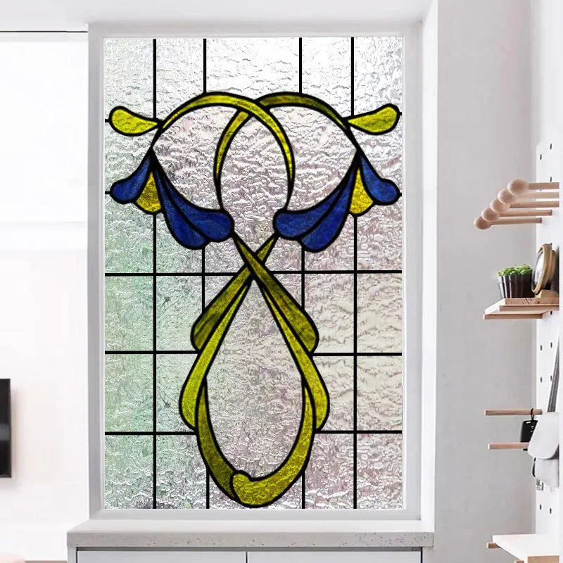 Custom Size 3D Matte Window Film, Stained Glass, Decorative UV Window Sticker, Privacy Frosted Static Cling, Decor for Glass