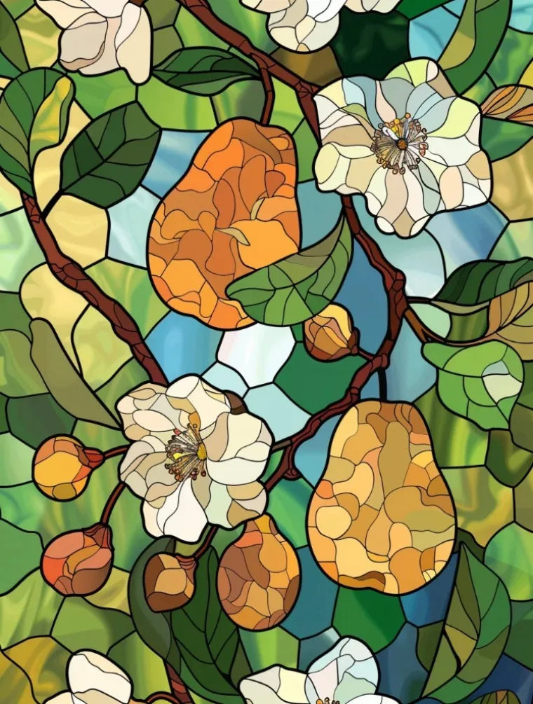 Stained Glass Window Film, Frosted Window Film, ,Privacy,No Glue, Static Cling, Home Decorative Flower