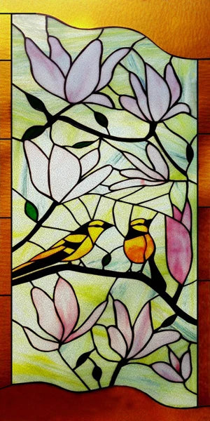 Frosted Stained Glass Window Film, Church Static Cling,Door Sticker,Print SunFlower,Tree,Fruit,Birds,Home Decor, Customized