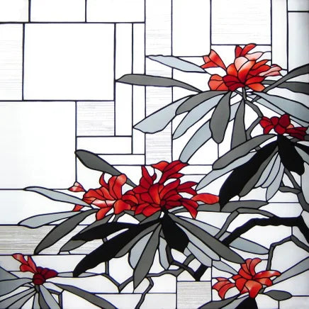 Window Film Frosted Stained Glass Films Customized Tiffany-Style Static Cling Sticker,Bathroom Door Kitchen Office Home Decor