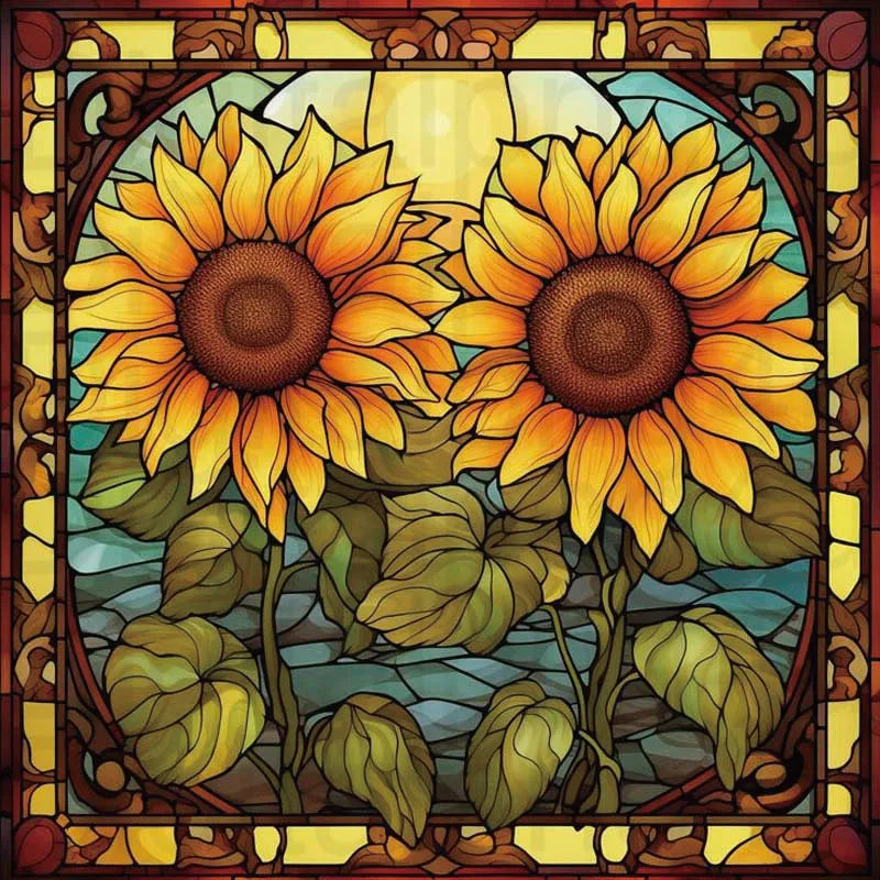 Custom size Window Film Stained Glass Films Frosted Privacy Static Cling Sunflower Sticker Bathroom Skylight Decor