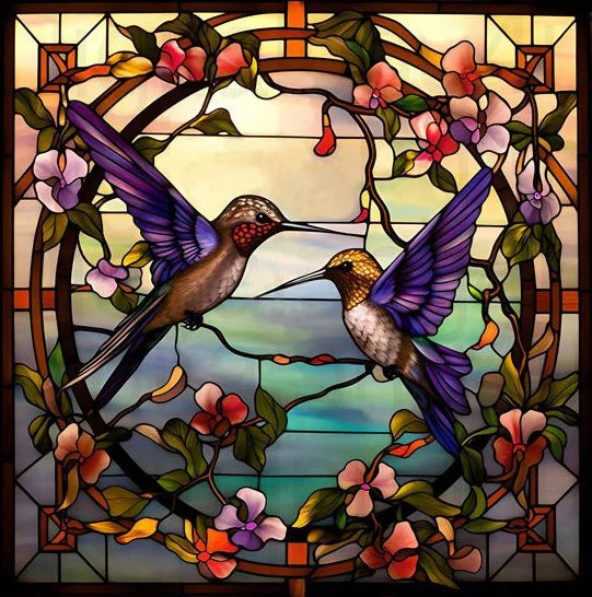 Custom size Window Film Stained Glass Films Frosted Privacy Static Cling Retro Bird Peacock Sticker Bathroom Skylight Decor