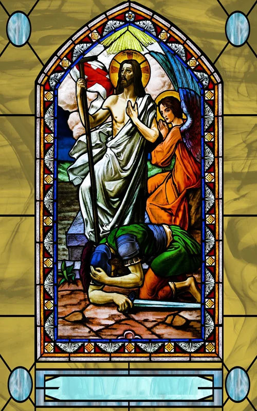 Custom Frosted Stained Glass Window Film, Static Cling ,Church Jesus Christ Blessed Mary Stickers, Window Treatment, Home Decor