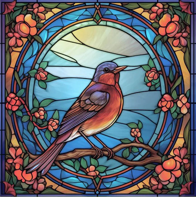 Custom size Window Film Stained Glass Films Frosted Privacy Static Cling Retro Bird Peacock Sticker Bathroom Skylight Decor