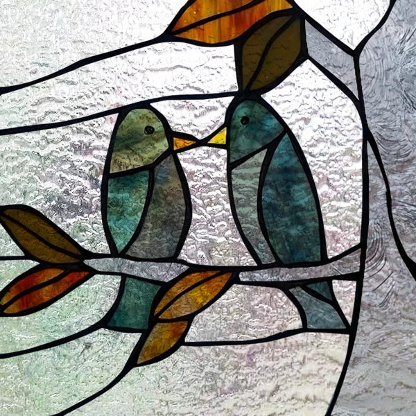 Custom size 3D Matte Window Film Stained Glass Decorative Uv Window Sticker Privacy Frosted Static Cling for Glass,Birds