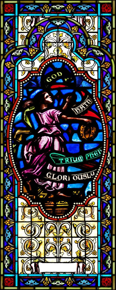Religious Stained Glass Films,Frosted Window Sticker,Christ Gothic Styles Painting, Church Prayer Room, House of Worship Home