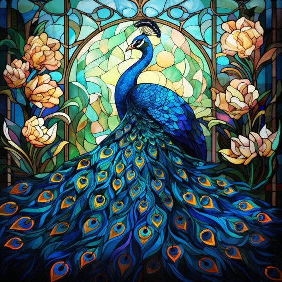 Custom size Window Film Stained Glass Films Frosted Privacy Static Cling Retro Bird Peacock Sticker Bathroom Skylight Decor