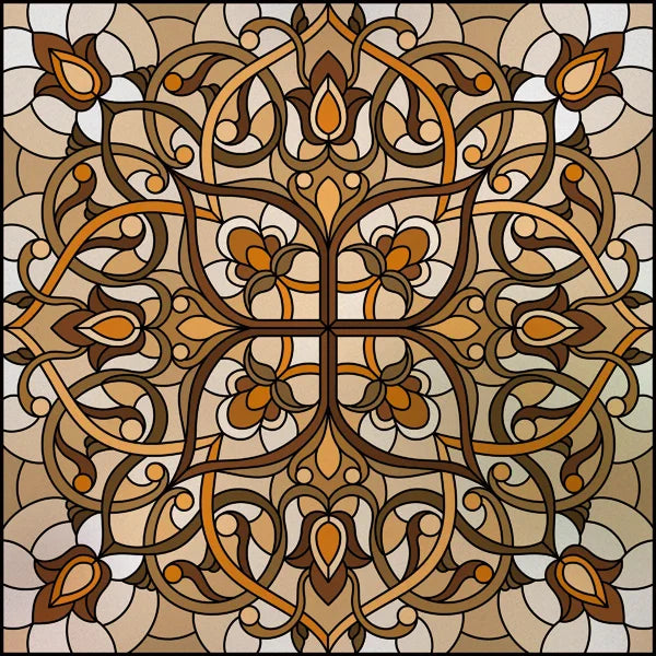 Stained Glass Window Film, Square Window Sticker, Privacy Frosted Static Cling, Home Decal, Door, Office, Custom Size
